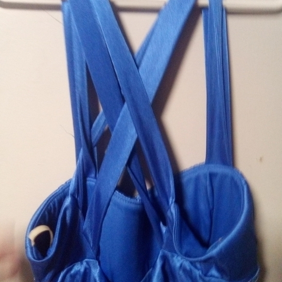 MY Michelle beautiful blue sequin prom or evening bubble hem dress. Size Small. - Picture 3 of 8